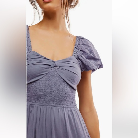 New Free People Sundrenched Puff Sleeve Maxi Dress - Picture 3 of 7